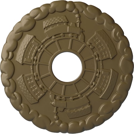 Ekena Millwork Kendall Train Station Medallion (Canopies up to 3 7/8"), 18 1/2"OD x 3 7/8"ID x 1"P, Mississippi Mud CM18KDMMF